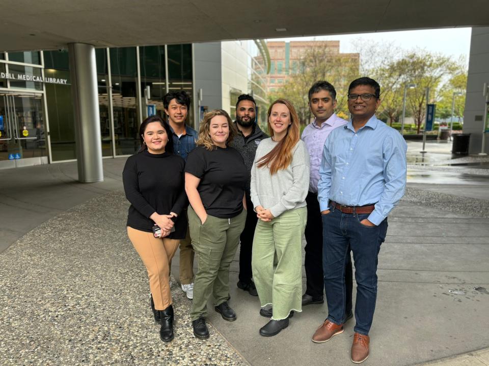 Leadership board of the GSM Student Association Sacramento outside their offices