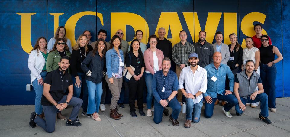 Wine Executive Program participants in front of the UC Davis Welcome Center