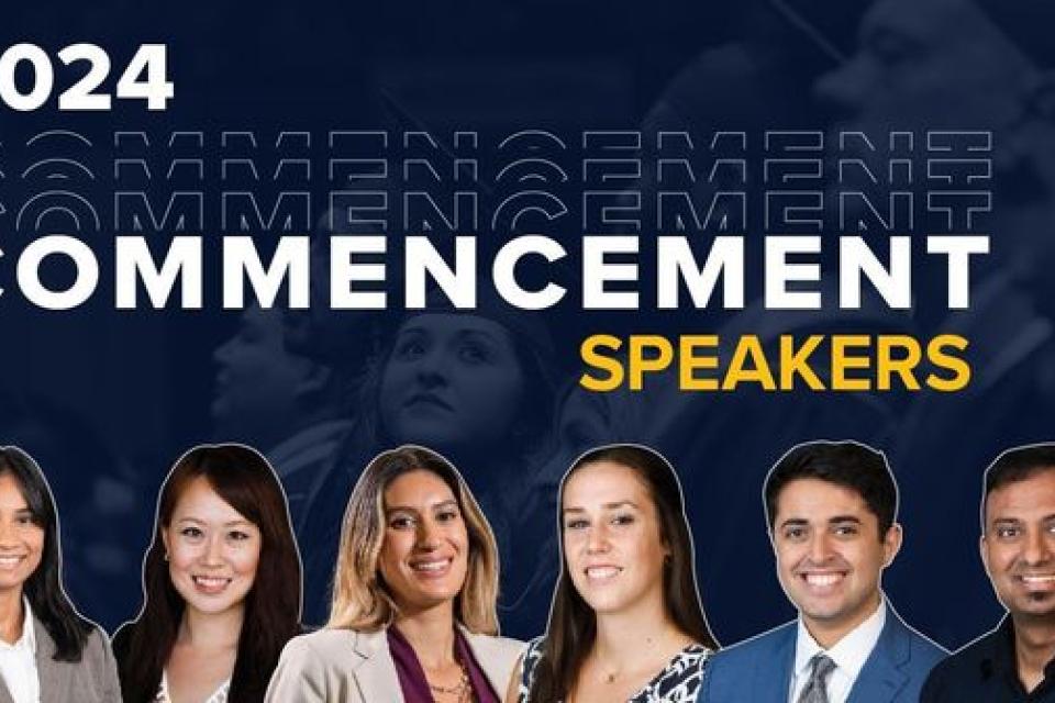 graphic with 2024 commencement speakers